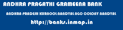 ANDHRA PRAGATHI GRAMEENA BANK  ANDHRA PRADESH KURNOOL NANDYAL NGO COLONY NANDYAL  banks information 